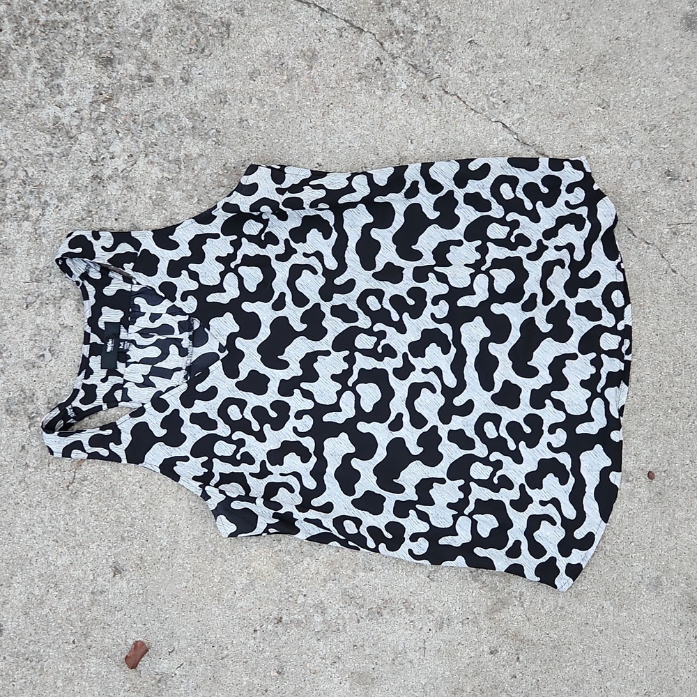 Medium Grey and Black Cheetah Tank - Leopard tank Business Professional Casual